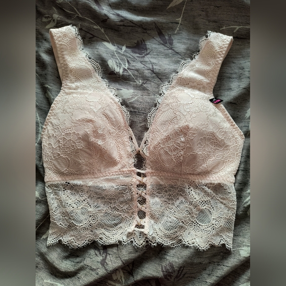 La SENZA Other - NWT La Senza Longline Lace Stretch Bralette Bustier In Blush (D/DD)